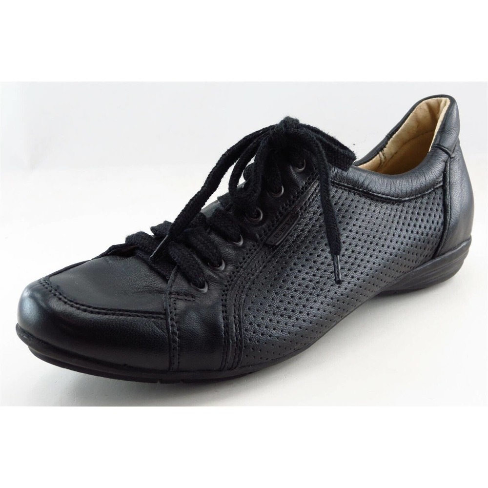 Lesta Lace Up Fashion‎ Sneakers Black Leather Women Shoes 38 M